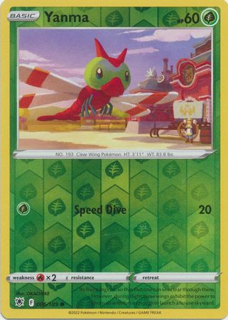 Yanma 6/189 SWSH Astral Radiance Reverse Holo Common Pokemon Card TCG Near Mint