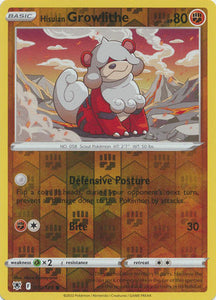 Hisuian Growlithe 70/189 SWSH Astral Radiance Reverse Holo Common Pokemon Card TCG Near Mi