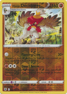 Hisuian Decidueye 82/189 SWSH Astral Radiance Reverse Holo Rare Pokemon Card TCG Near Mint