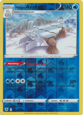 Hisuian Avalugg 48/189 SWSH Astral Radiance Reverse Holo Rare Pokemon Card TCG Near Mint