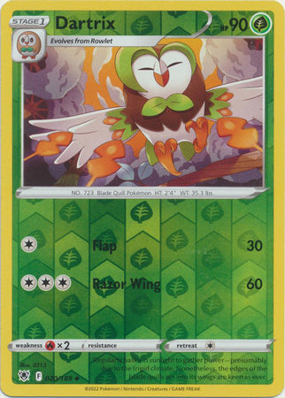 Dartrix 20/189 SWSH Astral Radiance Reverse Holo Uncommon Pokemon Card TCG Near Mint 