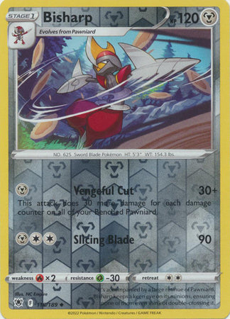 Bisharp 116/189 SWSH Astral Radiance Reverse Holo Uncommon Pokemon Card TCG Near Mint 