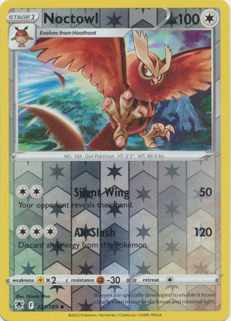 Noctowl 121/189 SWSH Astral Radiance Reverse Holo Uncommon Pokemon Card TCG Near Mint 