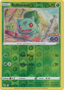 Bulbasaur 1/78 SWSH Pokemon GO Reverse Holo Common Pokemon Card TCG Near Mint