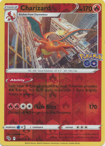 Charizard 10/78 SWSH Pokemon GO Reverse Holo Rare Pokemon Card TCG Near Mint