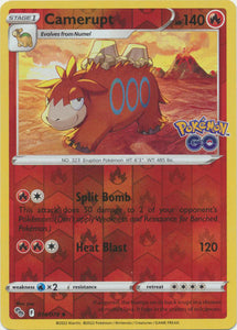 Camerupt 14/78 SWSH Pokemon GO Reverse Holo Uncommon Pokemon Card TCG Near Mint 