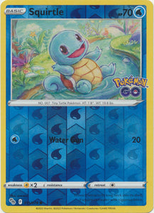 Squirtle 15/78 SWSH Pokemon GO Reverse Holo Common Pokemon Card TCG Near Mint