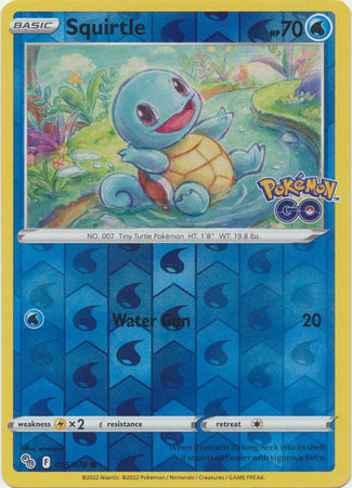 Squirtle 15/78 SWSH Pokemon GO Reverse Holo Common Pokemon Card TCG Near Mint