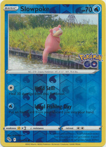 Slowpoke 19/78 SWSH Pokemon GO Reverse Holo Common Pokemon Card TCG Near Mint