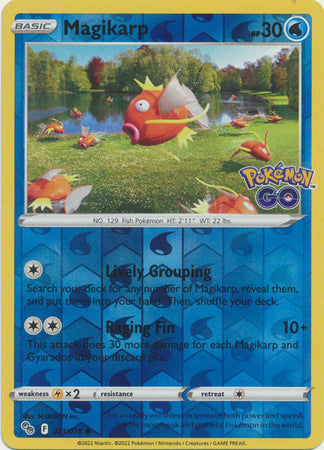 Magikarp 21/78 SWSH Pokemon GO Reverse Holo Common Pokemon Card TCG Near Mint