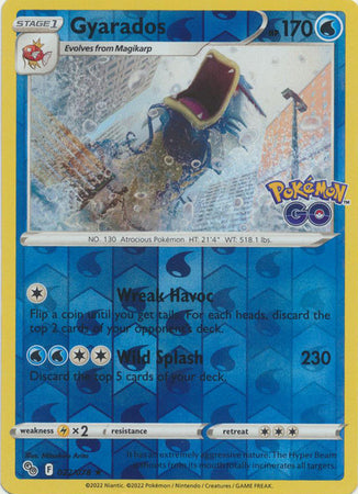 Gyarados 22/78 SWSH Pokemon GO Reverse Holo Rare Pokemon Card TCG Near Mint