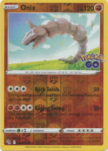 Onix 36/78 SWSH Pokemon GO Reverse Holo Common Pokemon Card TCG Near Mint