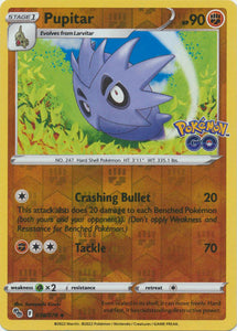 Pupitar 38/78 SWSH Pokemon GO Reverse Holo Uncommon Pokemon Card TCG Near Mint 