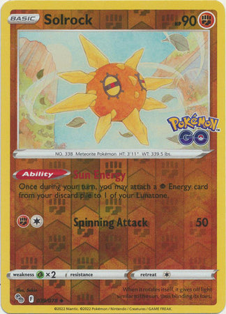 Solrock 39/78 SWSH Pokemon GO Reverse Holo Uncommon Pokemon Card TCG Near Mint