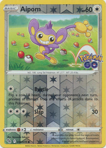 Aipom 56/78 SWSH Pokemon GO Reverse Holo Common Pokemon Card TCG Near Mint