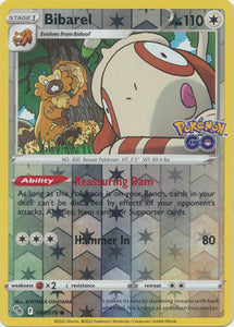 Bibarel 60/78 SWSH Pokemon GO Reverse Holo Common Pokemon Card TCG Near Mint