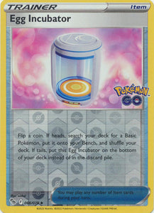 Egg Incubator 66/78 SWSH Pokemon GO Reverse Holo Uncommon Trainer Pokemon Card TCG Near Mint