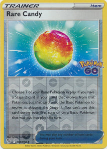 Rare Candy 69/78 SWSH Pokemon GO Reverse Holo Uncommon Trainer Pokemon Card TCG Near Mint