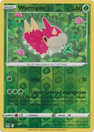 Wurmple 6/196 SWSH Lost Origin Reverse Holo Common Pokemon Card TCG Near Mint