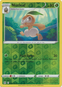 Nuzleaf 12/196 SWSH Lost Origin Reverse Holo Uncommon Pokemon Card TCG Near Mint 