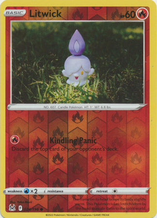 Litwick 24/196 SWSH Lost Origin Reverse Holo Common Pokemon Card TCG Near Mint
