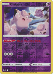 Clefairy 62/196 SWSH Lost Origin Reverse Holo Common Pokemon Card TCG Near Mint