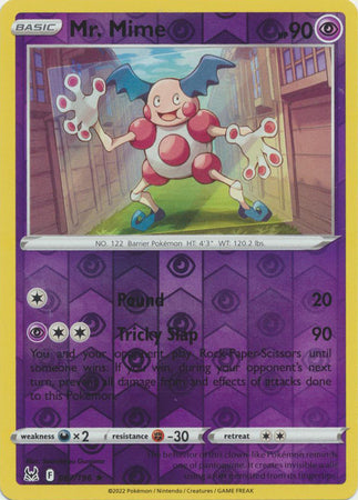 Mr. Mime 67/196 SWSH Lost Origin Reverse Holo Rare Pokemon Card TCG Near Mint