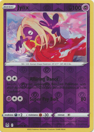 Jynx 68/196 SWSH Lost Origin Reverse Holo Common Pokemon Card TCG Near Mint