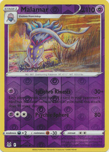 Malamar 78/196 SWSH Lost Origin Reverse Holo Rare Pokemon Card TCG Near Mint