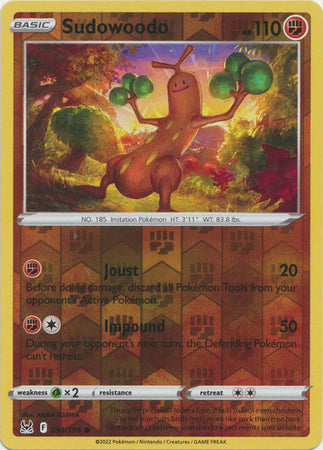 Sudowoodo 94/196 SWSH Lost Origin Reverse Holo Common Pokemon Card TCG Near Mint