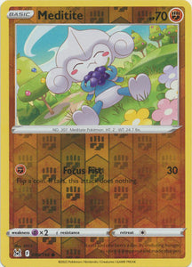 Meditite 99/196 SWSH Lost Origin Reverse Holo Common Pokemon Card TCG Near Mint