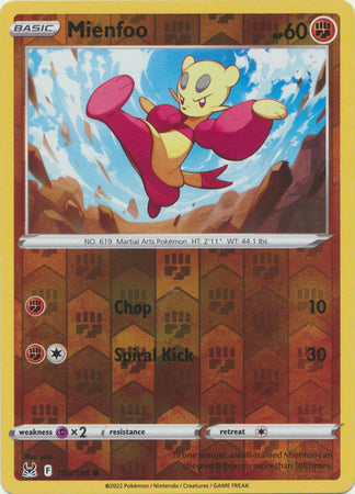 Mienfoo 103/196 SWSH Lost Origin Reverse Holo Common Pokemon Card TCG Near Mint