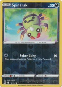 Spinarak 112/196 SWSH Lost Origin Reverse Holo Common Pokemon Card TCG Near Mint