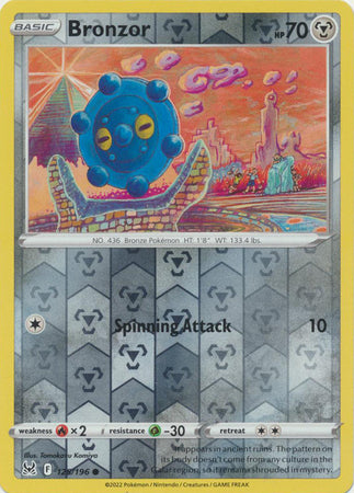 Bronzor 125/196 SWSH Lost Origin Reverse Holo Common Pokemon Card TCG Near Mint
