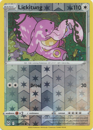 Lickitung 138/196 SWSH Lost Origin Reverse Holo Common Pokemon Card TCG Near Mint