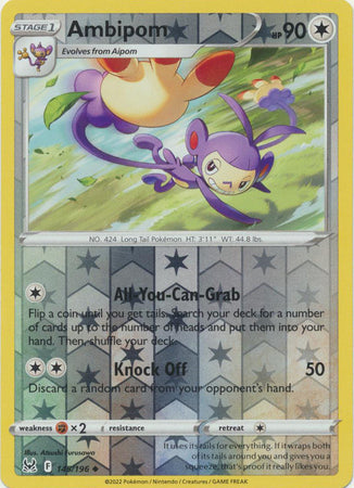 Ambipom 145/196 SWSH Lost Origin Reverse Holo Uncommon Pokemon Card TCG Near Mint 