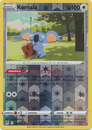 Komala 149/196 SWSH Lost Origin Reverse Holo Uncommon Pokemon Card TCG Near Mint 