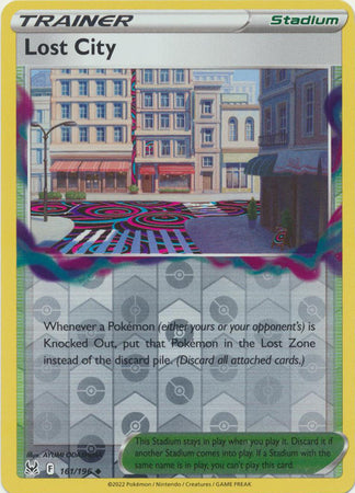 Lost City 161/196 SWSH Lost Origin Reverse Holo Uncommon Trainer Pokemon Card TCG Near Mint