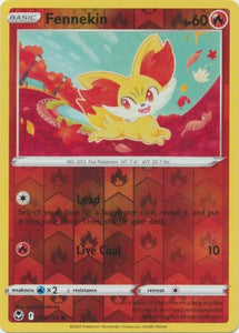 Fennekin 025/195 SWSH Silver Tempest Reverse Holo Common Pokemon Card TCG Near Mint