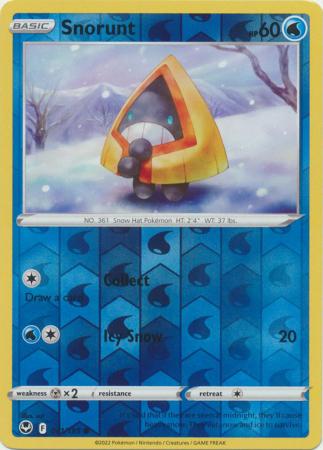 Snorunt 041/195 SWSH Silver Tempest Reverse Holo Common Pokemon Card TCG Near Mint