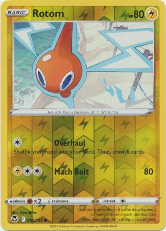 Rotom 053/195 SWSH Silver Tempest Reverse Holo Common Pokemon Card TCG Near Mint