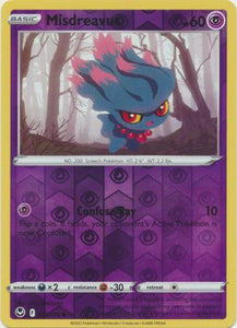 Misdreavus 063/195 SWSH Silver Tempest Reverse Holo Common Pokemon Card TCG Near Mint