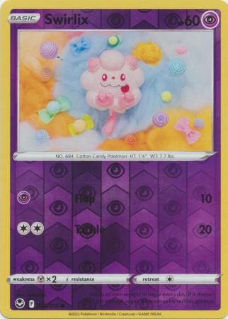 Swirlix 083/195 SWSH Silver Tempest Reverse Holo Common Pokemon Card TCG Near Mint