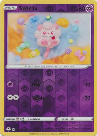 Swirlix 083/195 SWSH Silver Tempest Reverse Holo Common Pokemon Card T Kawaii Collector Swirlix 083/195 SWSH Silver Tempest Reverse Holo Common Pokemon Card T Kawaii Collector