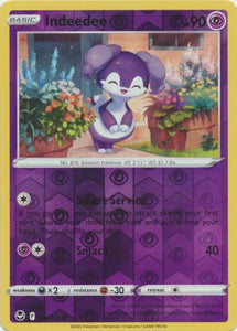 Indeedee 086/195 SWSH Silver Tempest Reverse Holo Common Pokemon Card TCG Near Mint