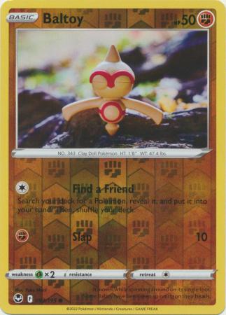 Baltoy 093/195 SWSH Silver Tempest Reverse Holo Common Pokemon Card TCG Near Mint