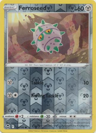 Ferroseed 121/195 SWSH Silver Tempest Reverse Holo Common Pokemon Card TCG Near Mint