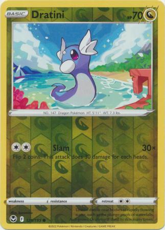 Dratini 129/195 SWSH Silver Tempest Reverse Holo Common Pokemon Card TCG Near Mint