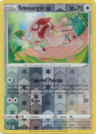 Smeargle 137/195 SWSH Silver Tempest Reverse Holo Common Pokemon Card TCG Near Mint