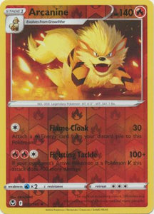 Arcanine 020/196 SWSH SWSH Silver Tempest Reverse Holo Rare Pokemon Card TCG Near Mint